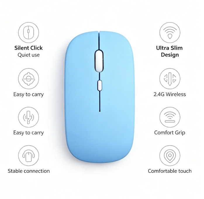 فأرة لاسلكية صامتة متوافقة مع  - مراجعة Laptop Mouse وسعره