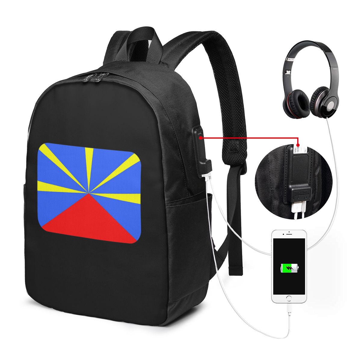 حقيبة ظهر بعلم جزيرة ريونيون 9 - مراجعة Laptop Bag وسعره